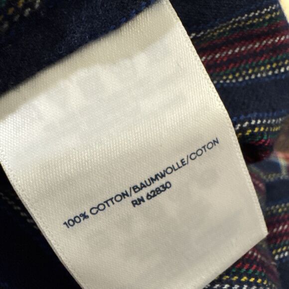 Lands' End Flannel Sz 1X A-Line Tunic Top Tartan Sides Pockets Plaid Cotton - Picture 4 of 7